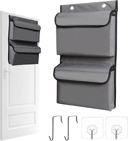 Over Door Organizer | Behind The Door Storage | Wall-Mounted Vertical Holder Dispenser Shelf Waterproof Stand for Bedroom Laundry Pantry Kitchen Closet Nursery Entryway
