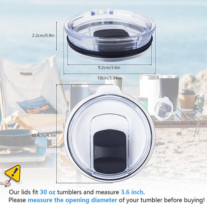 3 Pack 20 oz Tumbler Lid, Magnetic Slider Replacement Lids for YETI 20 oz Tumbler, 10/24 oz Mug and 10 oz Lowball, Spill Proof Cup Lids Covers Compatible for Ozark Trail, Old Style Rtic, BPA Free