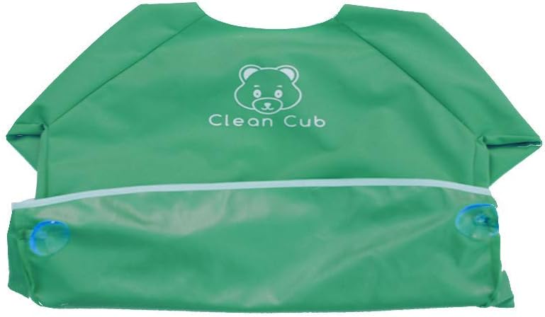 12 Months+ Baby Led Weaning BLW Long Sleeve Apron Bib with Suction Cups for Infant and Toddlers - Waterproof & Washable | Must Have Baby-Led Weaning Supplies.