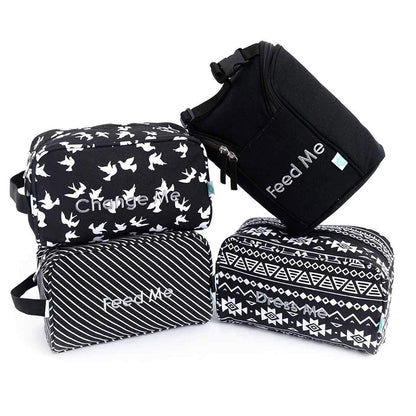 Diaper, Bottle, and Supplies - Organizer Pouches - Change, Feed, and Dress Me (4 Pack Laguna) | Organizing Packing Tote Cubes for Baby Items | Good for Travel and Keeping Organized