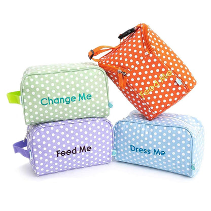 Diaper, Bottle, and Supplies - Organizer Pouches - Change, Feed, and Dress Me (4 Pack Laguna) | Organizing Packing Tote Cubes for Baby Items | Good for Travel and Keeping Organized