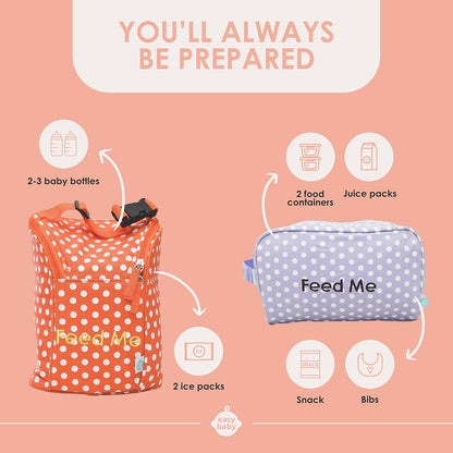 Diaper, Bottle, and Supplies - Organizer Pouches - Change, Feed, and Dress Me (4 Pack Laguna) | Organizing Packing Tote Cubes for Baby Items | Good for Travel and Keeping Organized