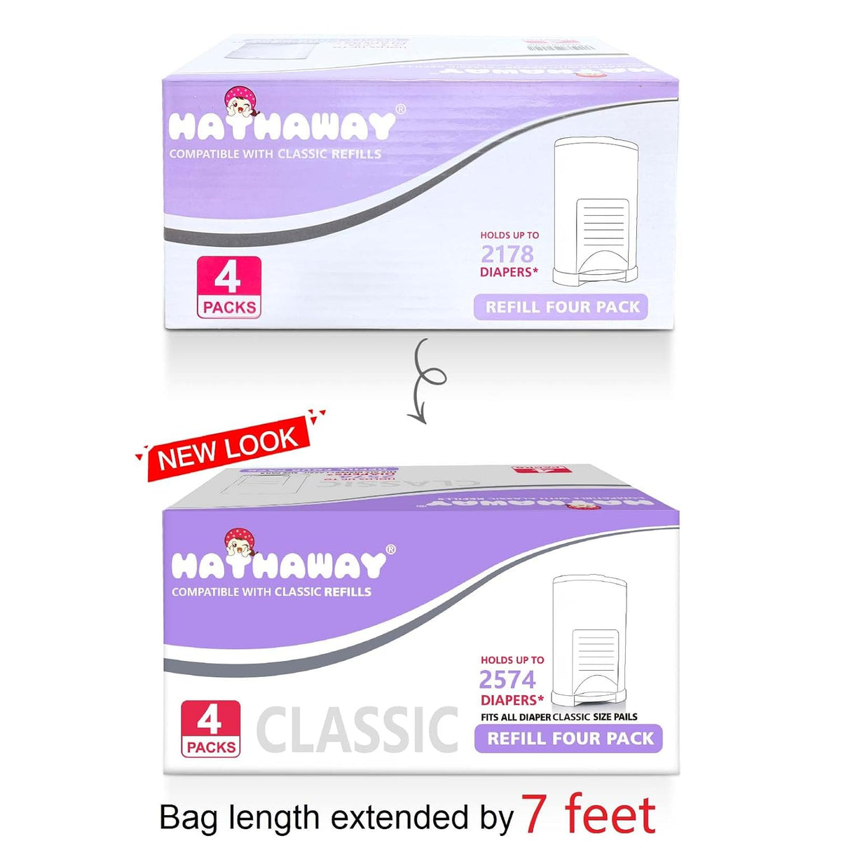 Refills Compatible with Plus Diaper Pail Refills 8 Pack Diaper Pail Liners with Lavender Scent