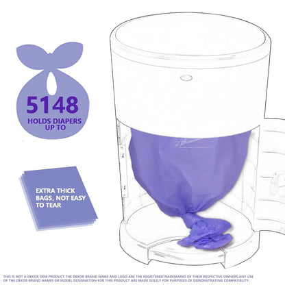 Refills Compatible with Plus Diaper Pail Refills 8 Pack Diaper Pail Liners with Lavender Scent