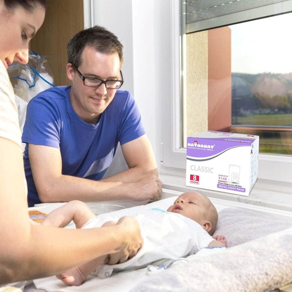 Refills Compatible with Plus Diaper Pail Refills 8 Pack Diaper Pail Liners with Lavender Scent