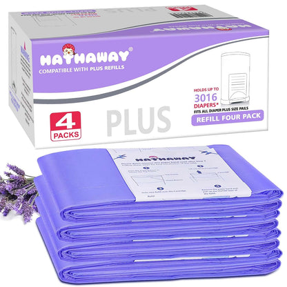 Refills Compatible with Plus Diaper Pail Refills 8 Pack Diaper Pail Liners with Lavender Scent