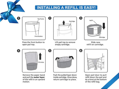 Refills Compatible with Plus Diaper Pail Refills 8 Pack Diaper Pail Liners with Lavender Scent