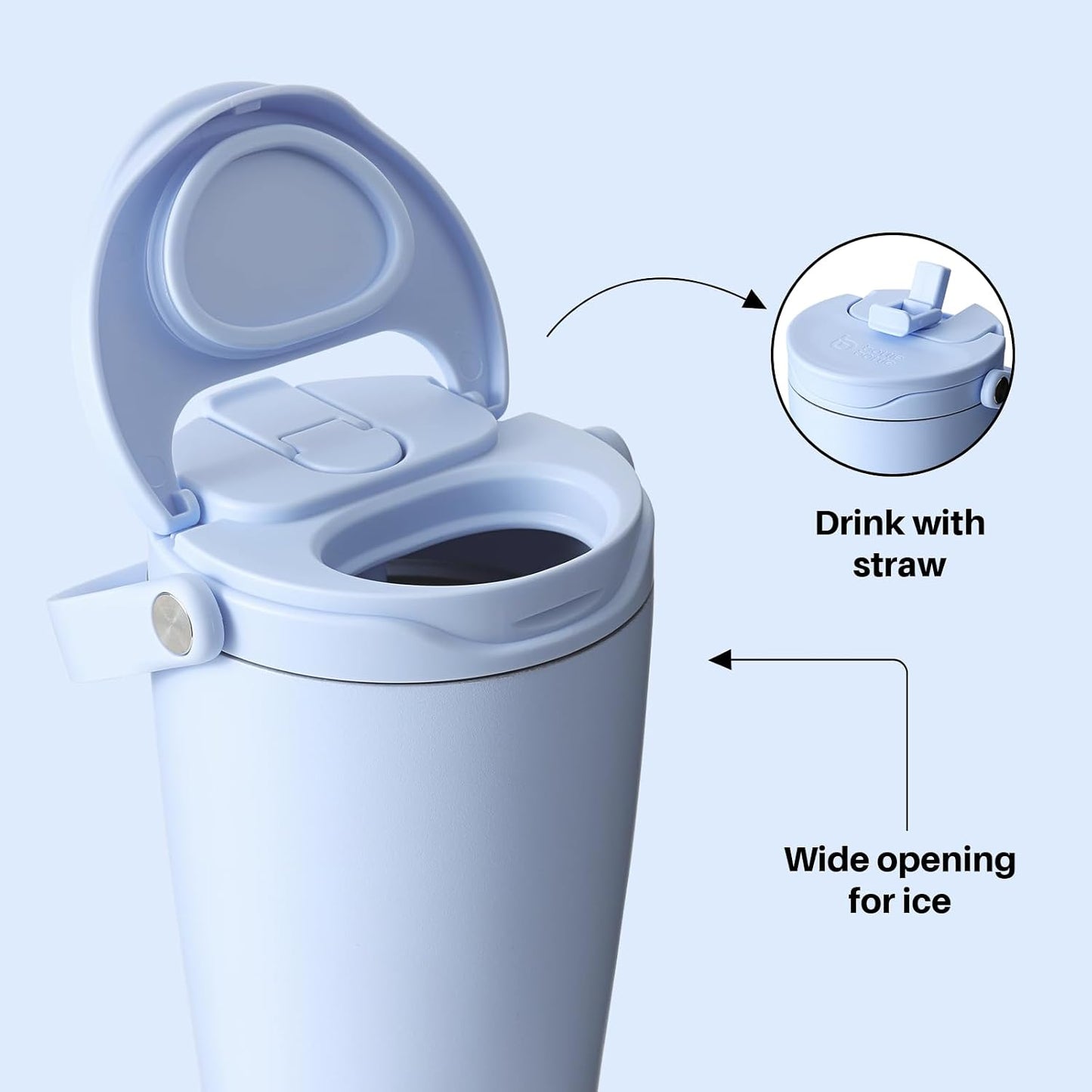 BOTTLE BOTTLE Insulated Tumbler with Handle and Straw Lid 30oz(Gray) | Stainless Steel Leak-Proof Water Bottle,for Hot & Cold Drinks,Add Ice Without Unscrewing,BPA-Free,for Travel,Sports,Office