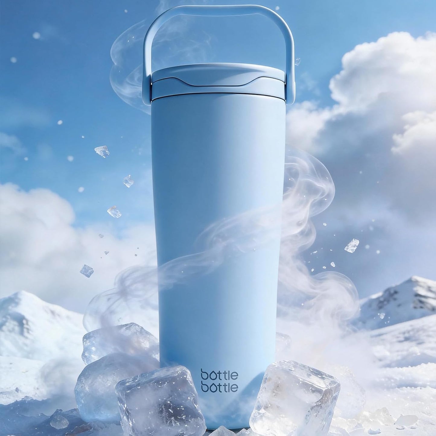 BOTTLE BOTTLE Insulated Tumbler with Handle and Straw Lid 30oz(Gray) | Stainless Steel Leak-Proof Water Bottle,for Hot & Cold Drinks,Add Ice Without Unscrewing,BPA-Free,for Travel,Sports,Office