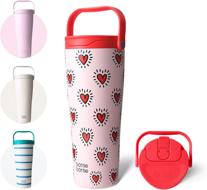 BOTTLE BOTTLE Insulated Tumbler with Handle and Straw Lid 30oz(Gray) | Stainless Steel Leak-Proof Water Bottle,for Hot & Cold Drinks,Add Ice Without Unscrewing,BPA-Free,for Travel,Sports,Office