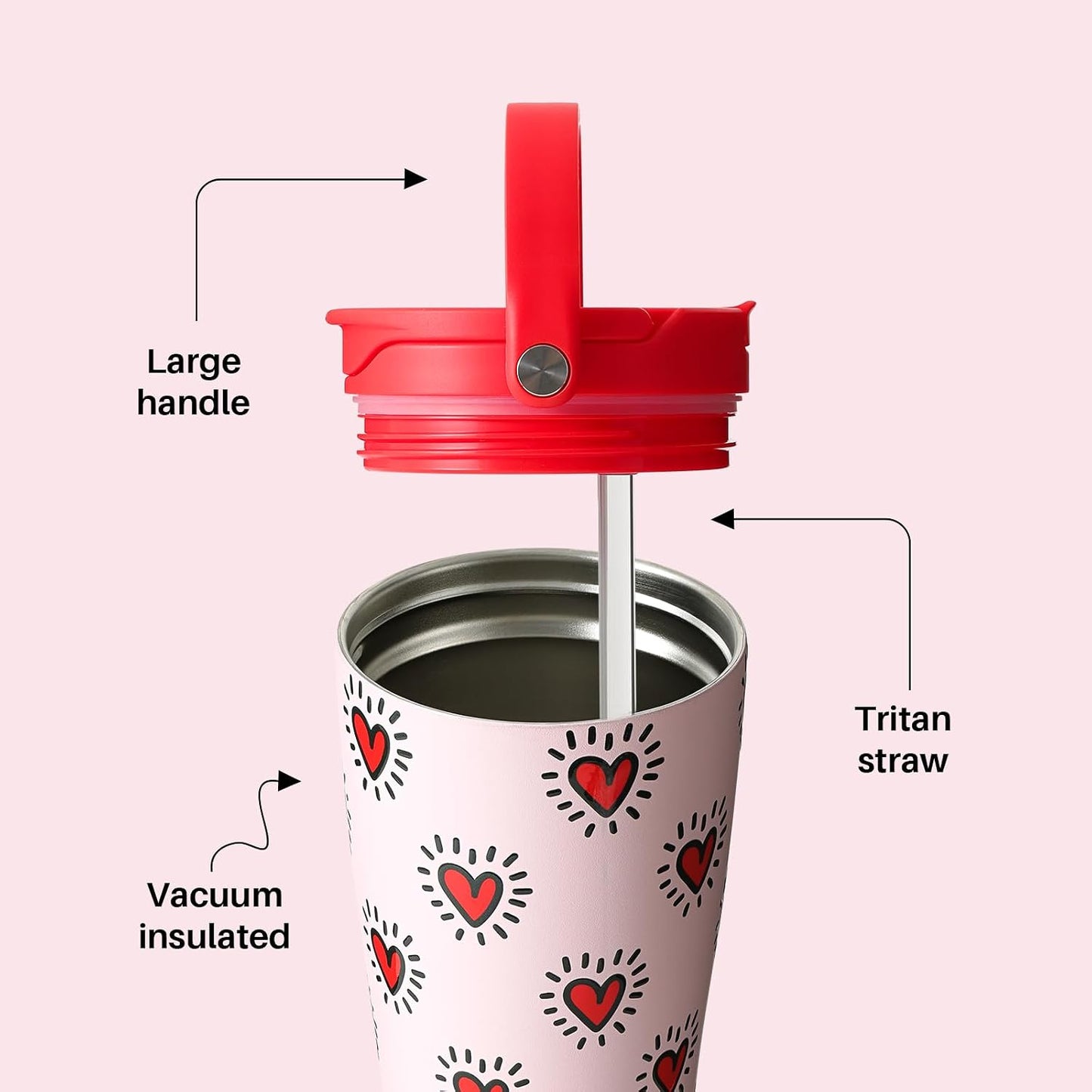 BOTTLE BOTTLE Insulated Tumbler with Handle and Straw Lid 30oz(Gray) | Stainless Steel Leak-Proof Water Bottle,for Hot & Cold Drinks,Add Ice Without Unscrewing,BPA-Free,for Travel,Sports,Office