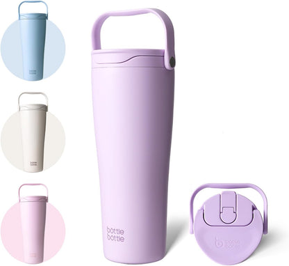 BOTTLE BOTTLE Insulated Tumbler with Handle and Straw Lid 30oz(Gray) | Stainless Steel Leak-Proof Water Bottle,for Hot & Cold Drinks,Add Ice Without Unscrewing,BPA-Free,for Travel,Sports,Office