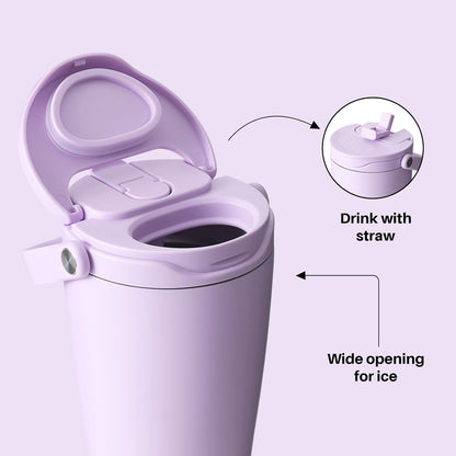 BOTTLE BOTTLE Insulated Tumbler with Handle and Straw Lid 30oz(Gray) | Stainless Steel Leak-Proof Water Bottle,for Hot & Cold Drinks,Add Ice Without Unscrewing,BPA-Free,for Travel,Sports,Office