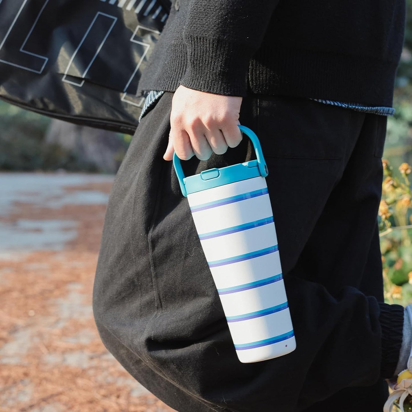 BOTTLE BOTTLE Insulated Tumbler with Handle and Straw Lid 30oz(Gray) | Stainless Steel Leak-Proof Water Bottle,for Hot & Cold Drinks,Add Ice Without Unscrewing,BPA-Free,for Travel,Sports,Office