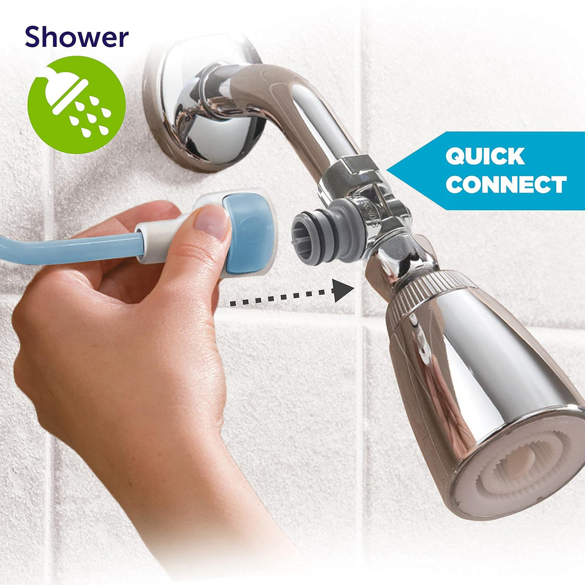 Playtex Baby 2-in-1 Shower Sprayer for Baby and Toddler Bath Time, Blue/White, 10-foot Hose