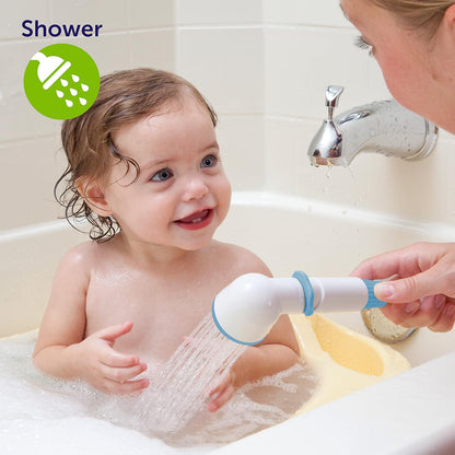 Playtex Baby 2-in-1 Shower Sprayer for Baby and Toddler Bath Time, Blue/White, 10-foot Hose