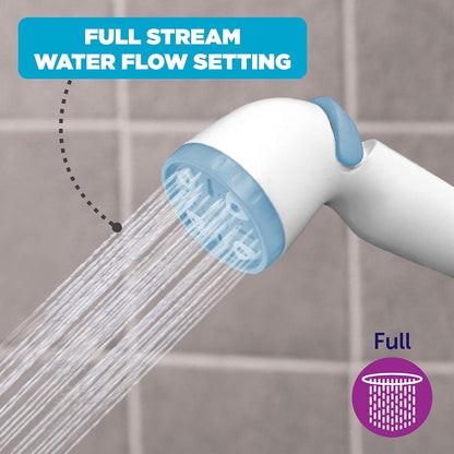 Playtex Baby 2-in-1 Shower Sprayer for Baby and Toddler Bath Time, Blue/White, 10-foot Hose