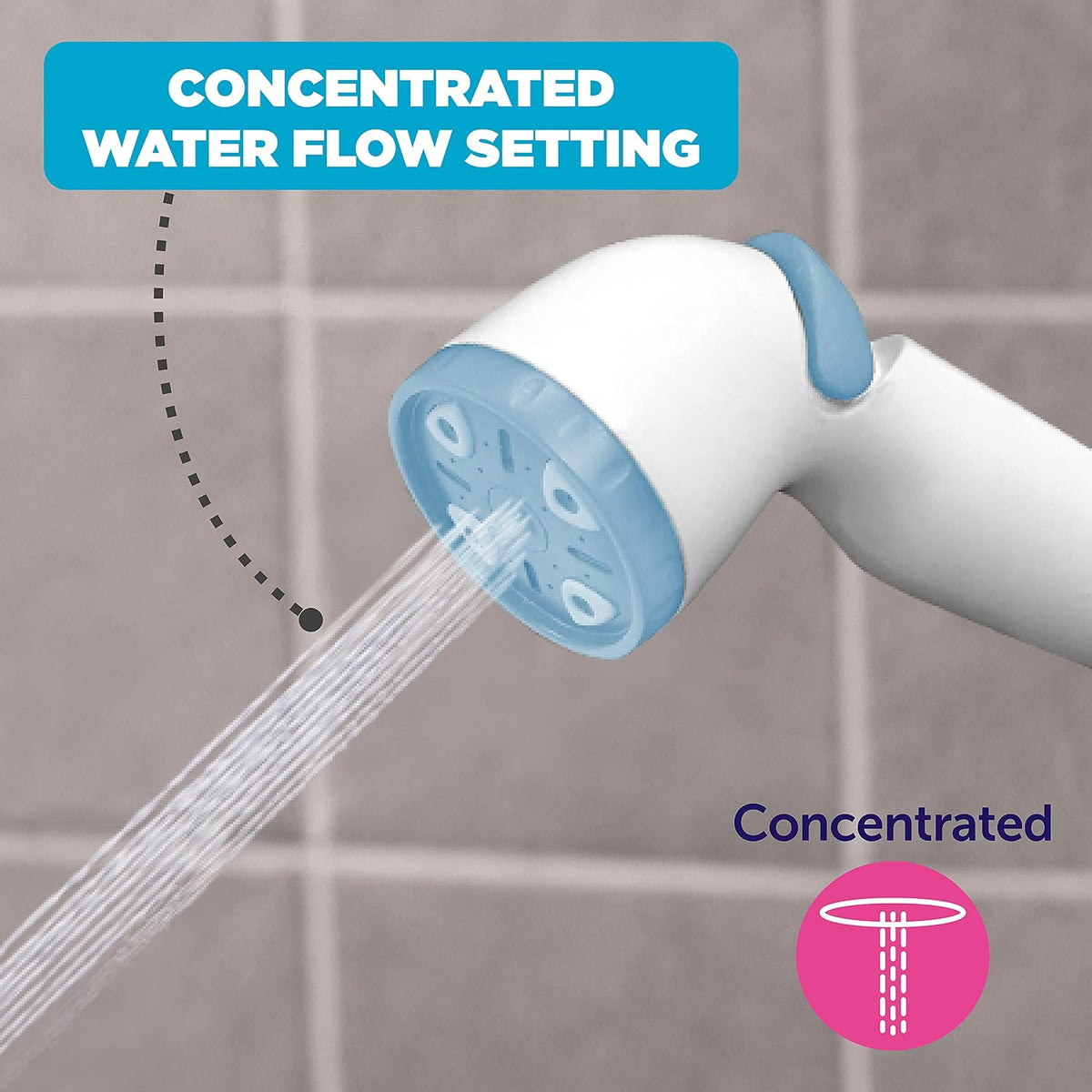Playtex Baby 2-in-1 Shower Sprayer for Baby and Toddler Bath Time, Blue/White, 10-foot Hose