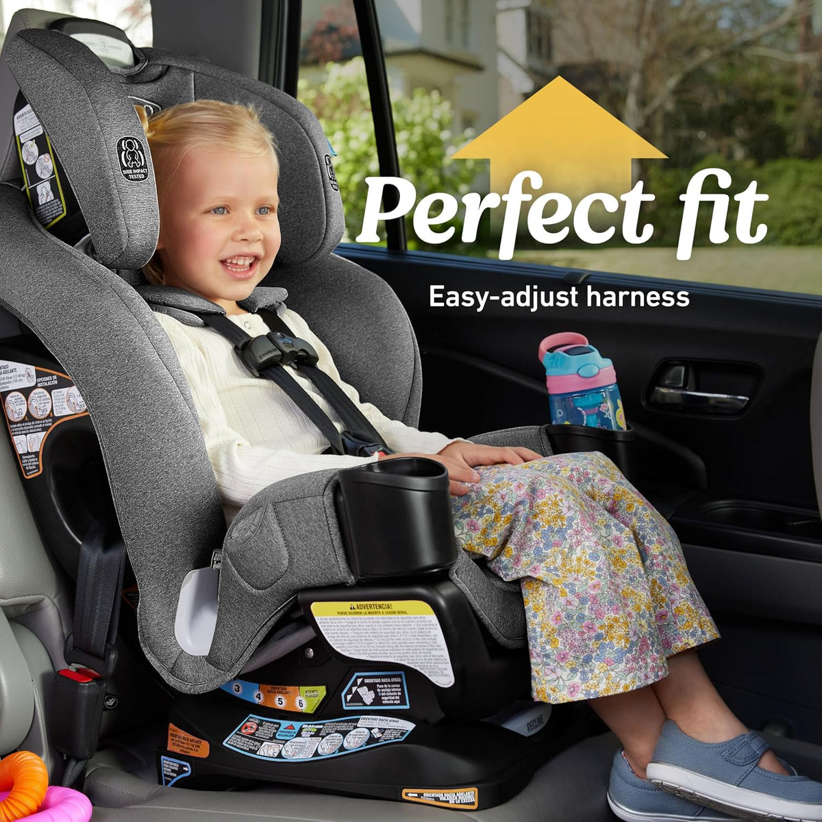 Extend2Fit 3-in-1 Convertible Car Seat, 3 Modes – Rear Facing, Forward Facing Baby Car Seat and Highback Booster Seat, Adjustable Extension Panel for Extra Legroom, Ashten