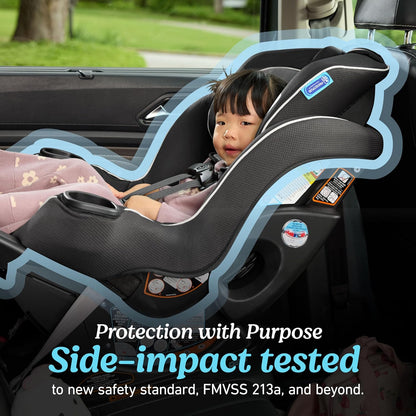 Extend2Fit 3-in-1 Convertible Car Seat, 3 Modes – Rear Facing, Forward Facing Baby Car Seat and Highback Booster Seat, Adjustable Extension Panel for Extra Legroom, Ashten