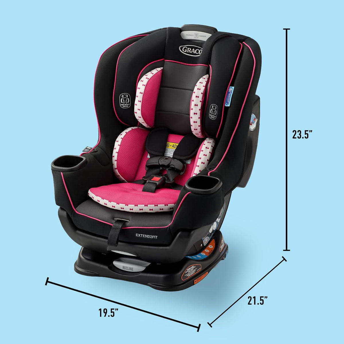 Extend2Fit 3-in-1 Convertible Car Seat, 3 Modes – Rear Facing, Forward Facing Baby Car Seat and Highback Booster Seat, Adjustable Extension Panel for Extra Legroom, Ashten