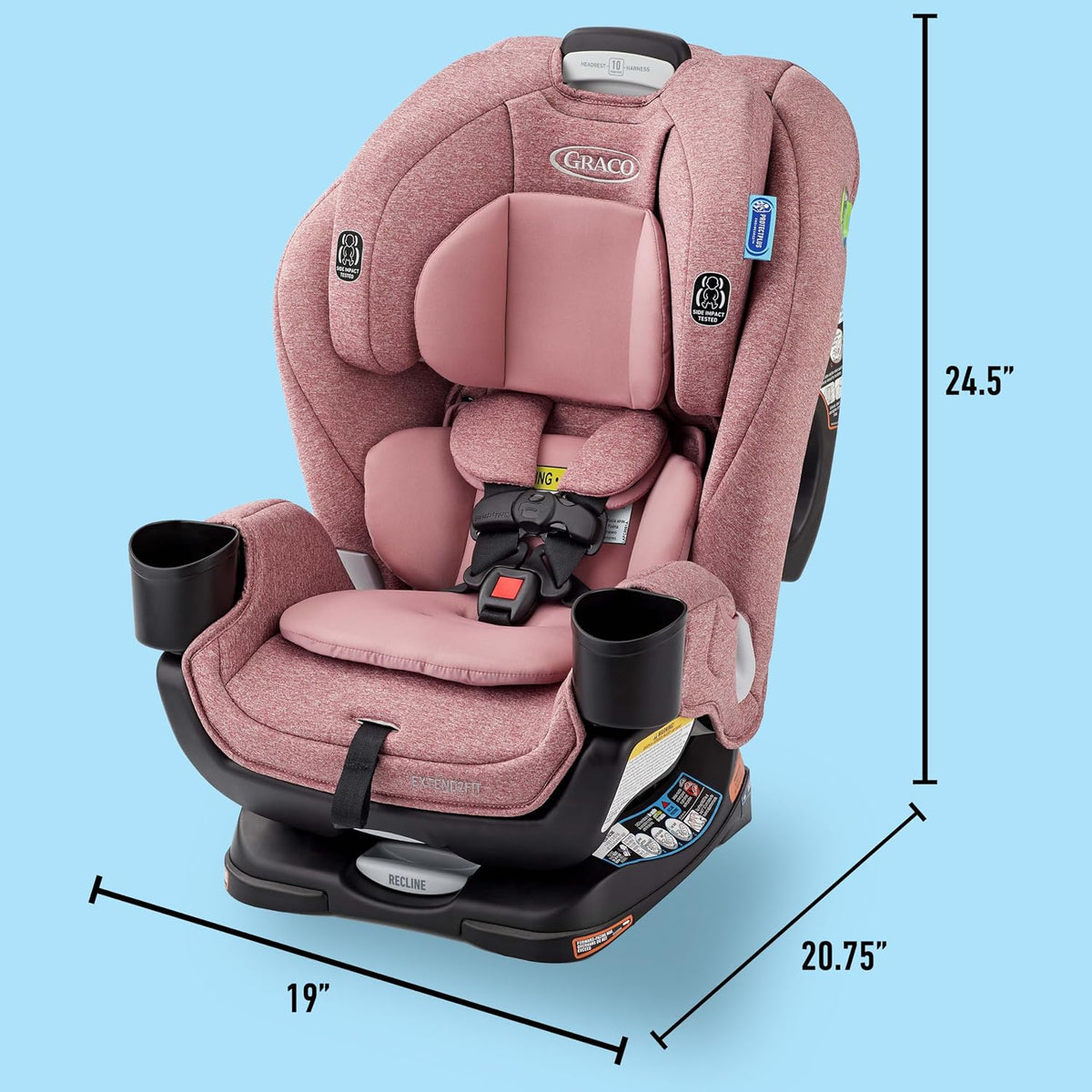 Extend2Fit 3-in-1 Convertible Car Seat, 3 Modes – Rear Facing, Forward Facing Baby Car Seat and Highback Booster Seat, Adjustable Extension Panel for Extra Legroom, Ashten