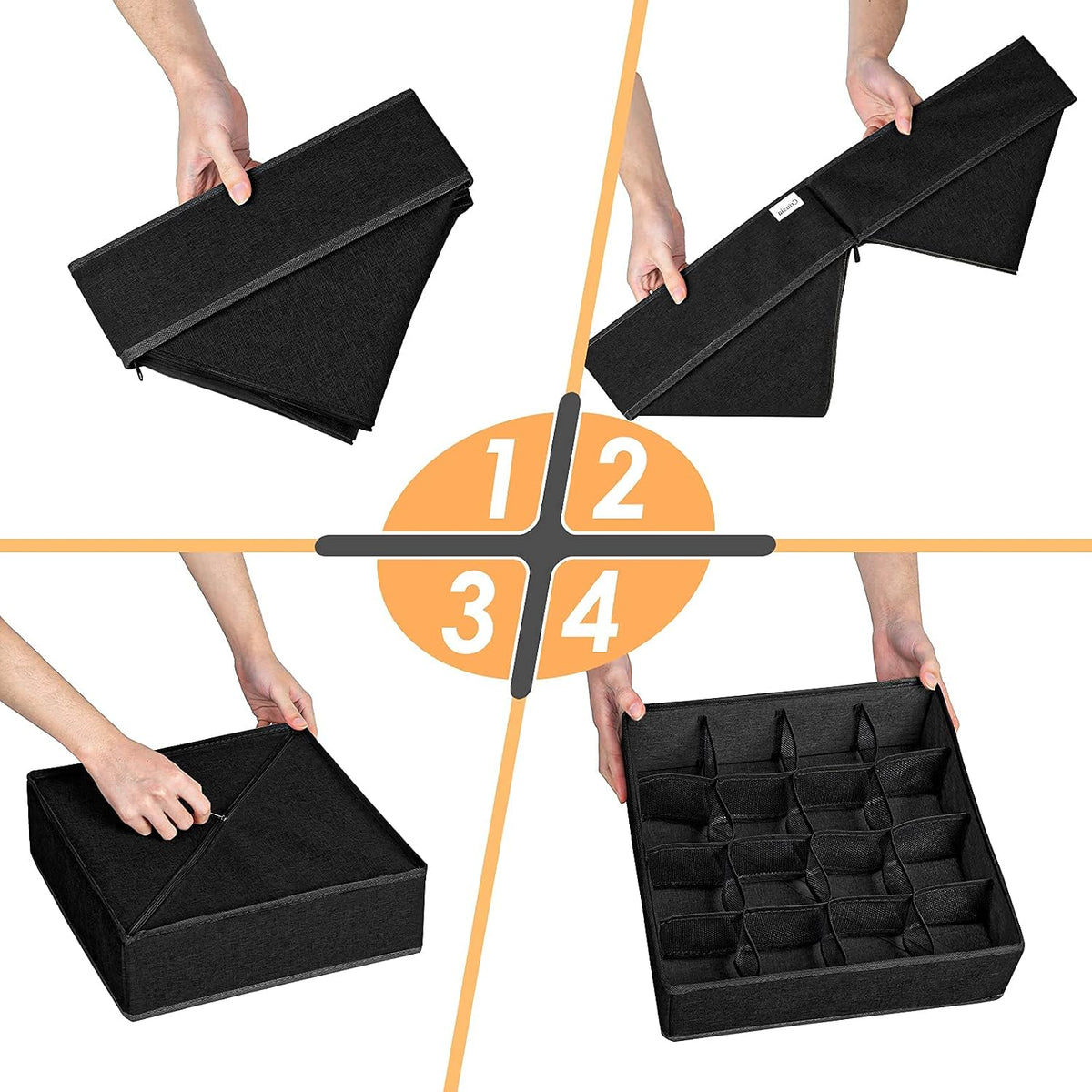 9 Pack Drawer Organizer Dividers for Clothing, Fabric Foldable Closet Organization and Storage Boxes for Sock, Underwear, Ties, Baby Clothes