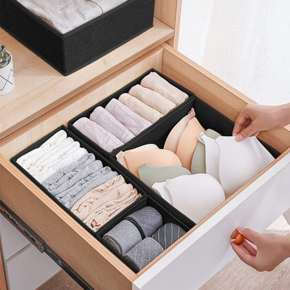9 Pack Drawer Organizer Dividers for Clothing, Fabric Foldable Closet Organization and Storage Boxes for Sock, Underwear, Ties, Baby Clothes