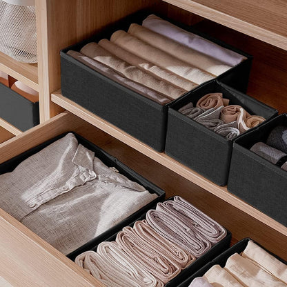 9 Pack Drawer Organizer Dividers for Clothing, Fabric Foldable Closet Organization and Storage Boxes for Sock, Underwear, Ties, Baby Clothes