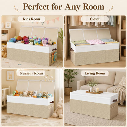 150L Extra Large Toy Storage Box with Lid for Boys Girls Nursery Playroom