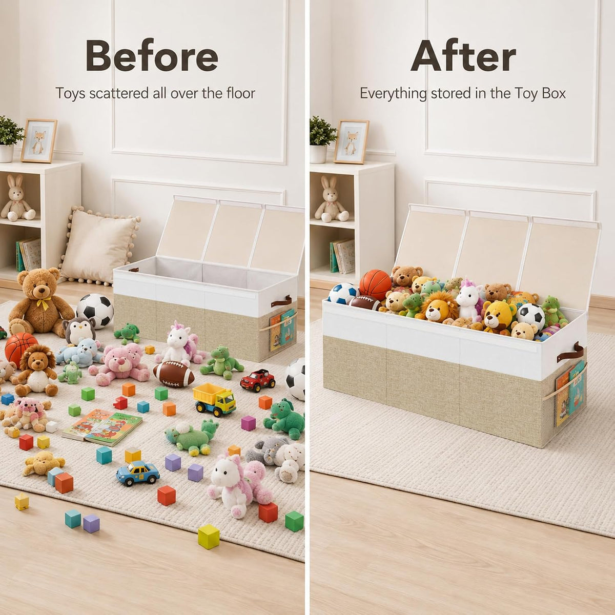 150L Extra Large Toy Storage Box with Lid for Boys Girls Nursery Playroom
