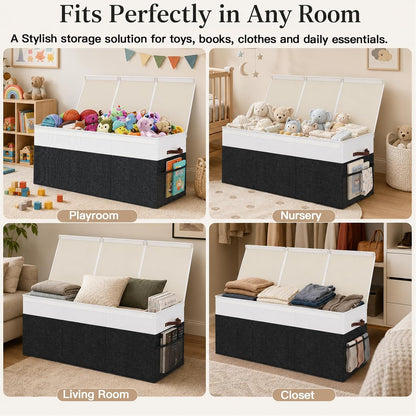 150L Extra Large Toy Storage Box with Lid for Boys Girls Nursery Playroom