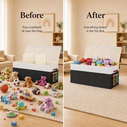150L Extra Large Toy Storage Box with Lid for Boys Girls Nursery Playroom
