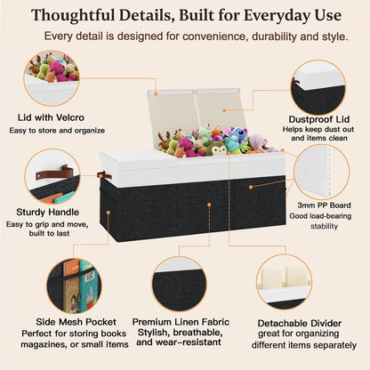 150L Extra Large Toy Storage Box with Lid for Boys Girls Nursery Playroom