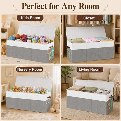 150L Extra Large Toy Storage Box with Lid for Boys Girls Nursery Playroom