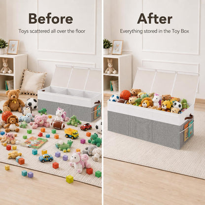 150L Extra Large Toy Storage Box with Lid for Boys Girls Nursery Playroom