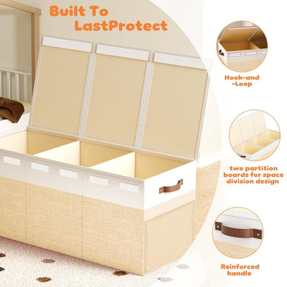 Extra Large Toy Box, Collapsible toy Storage, Kids Organizer, Gray