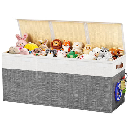 Extra Large Toy Box, Collapsible toy Storage, Kids Organizer, Gray