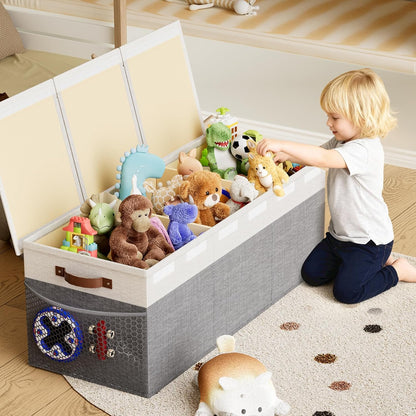 Extra Large Toy Box, Collapsible toy Storage, Kids Organizer, Gray