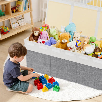 Extra Large Toy Box, Collapsible toy Storage, Kids Organizer, Gray
