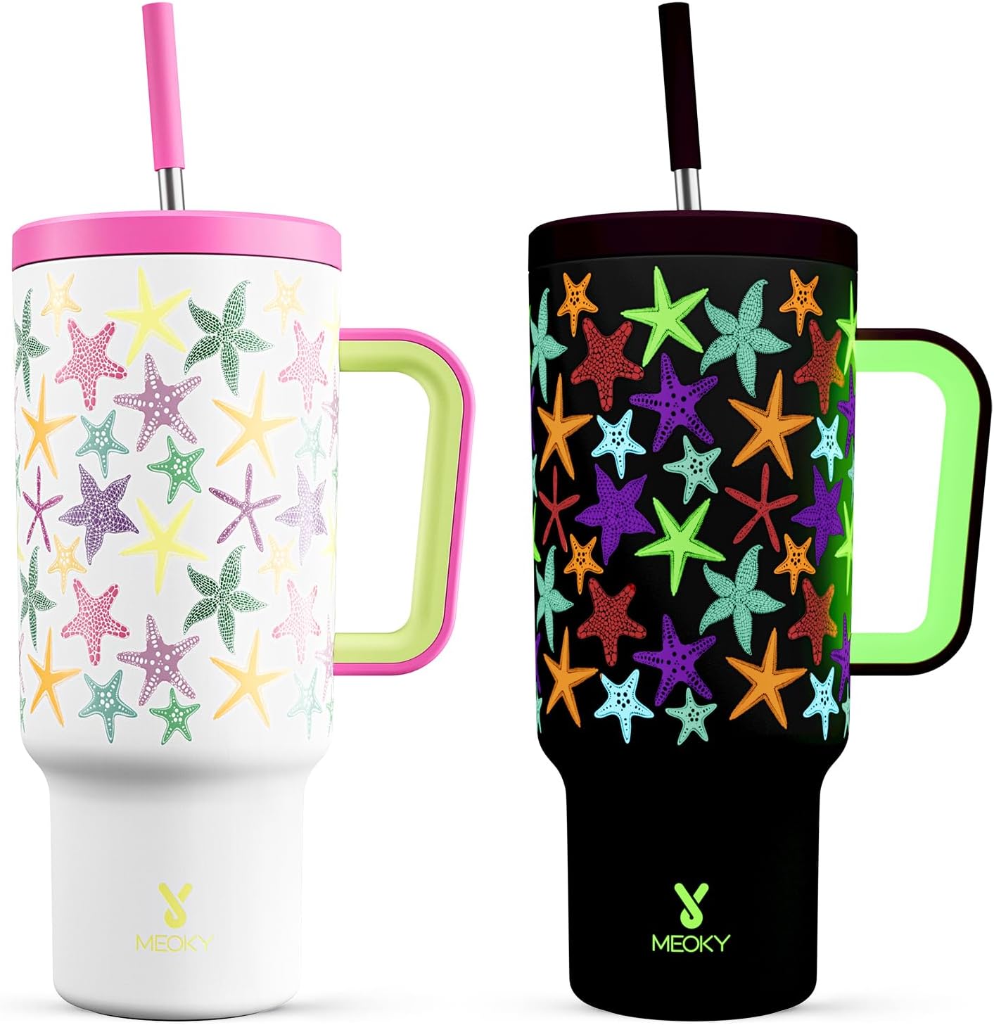 40 oz Tumbler with Handle and Straw: Stainless Steel Insulated Tumbler with Lid and Straw - 100% Leak Proof Tumbler for Car Cup Holders - Travelers Commuters Workers, Red Floral