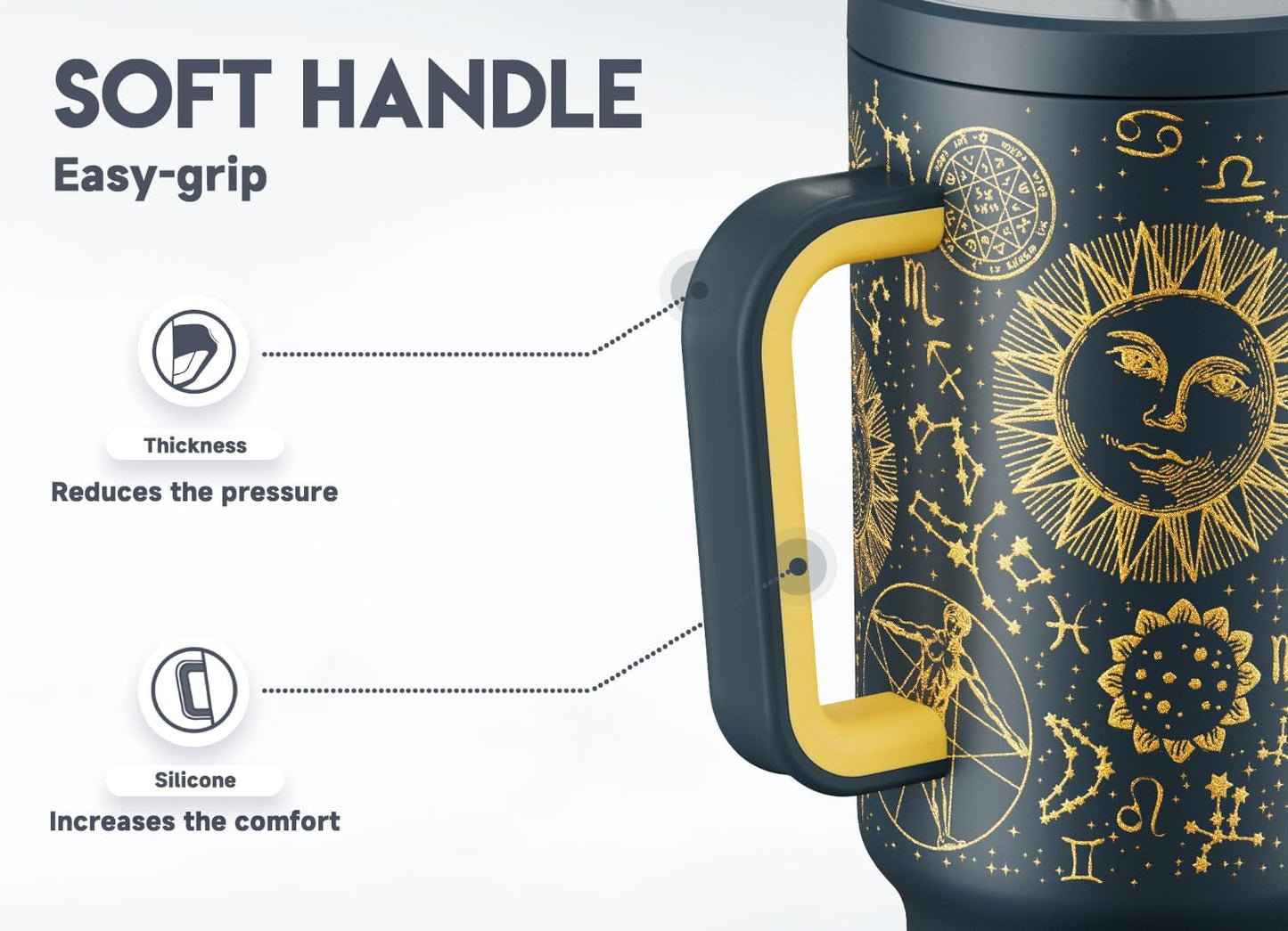 40 oz Tumbler with Handle and Straw: Stainless Steel Insulated Tumbler with Lid and Straw - 100% Leak Proof Tumbler for Car Cup Holders - Travelers Commuters Workers, Red Floral