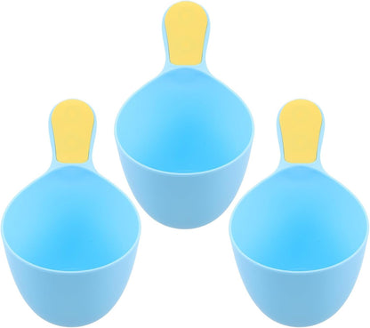 Mug Bath Cup Rinser 3pcs with Ergonomic Nonslip Handle for Comfortable Touch, Pp Material Designed for Newborns, for Bathing and Hair Washing