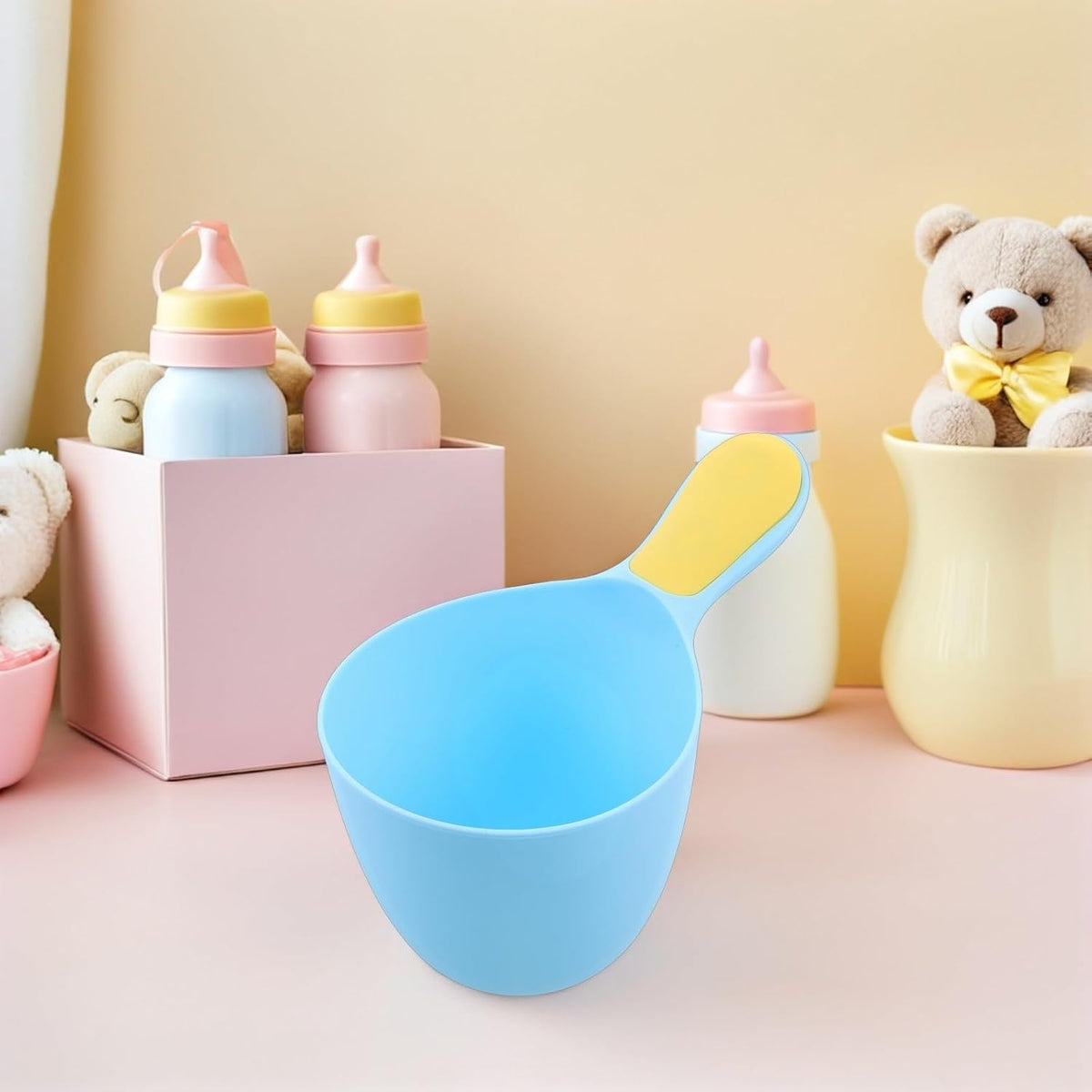 Mug Bath Cup Rinser 3pcs with Ergonomic Nonslip Handle for Comfortable Touch, Pp Material Designed for Newborns, for Bathing and Hair Washing