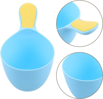 Mug Bath Cup Rinser 3pcs with Ergonomic Nonslip Handle for Comfortable Touch, Pp Material Designed for Newborns, for Bathing and Hair Washing