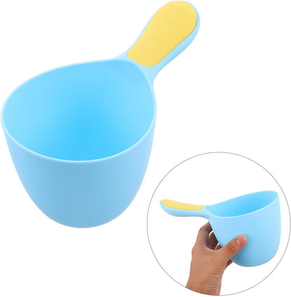 Mug Bath Cup Rinser 3pcs with Ergonomic Nonslip Handle for Comfortable Touch, Pp Material Designed for Newborns, for Bathing and Hair Washing