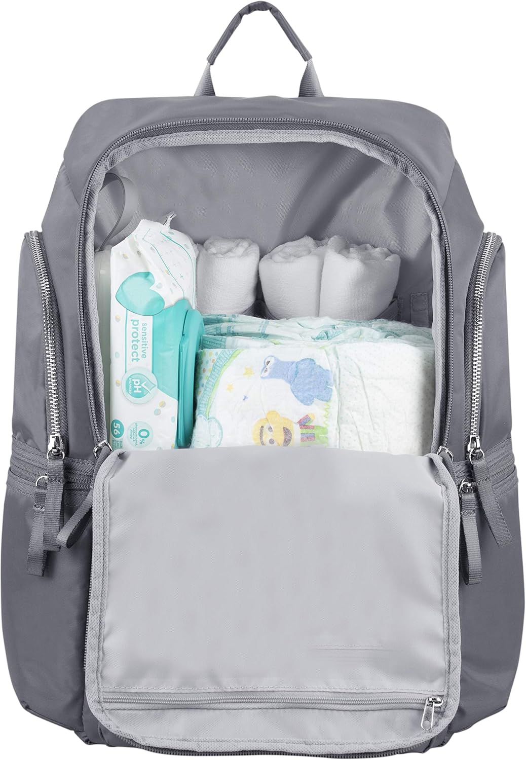 Baby Portable Diaper Changing Pad Diaper Changer Travel Bag, Changing Mat, Baby Changing Station, Infant Gift, Light Blue Chambray