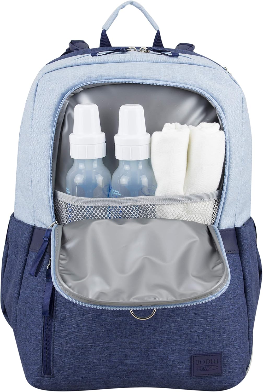 Baby Portable Diaper Changing Pad Diaper Changer Travel Bag, Changing Mat, Baby Changing Station, Infant Gift, Light Blue Chambray
