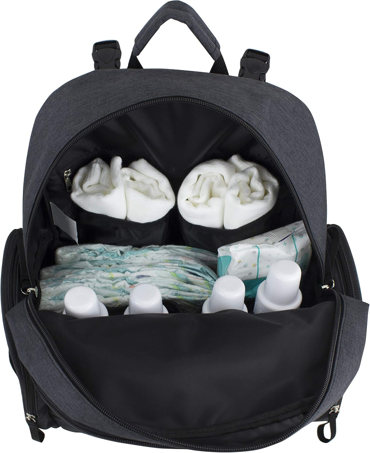 Baby Portable Diaper Changing Pad Diaper Changer Travel Bag, Changing Mat, Baby Changing Station, Infant Gift, Light Blue Chambray