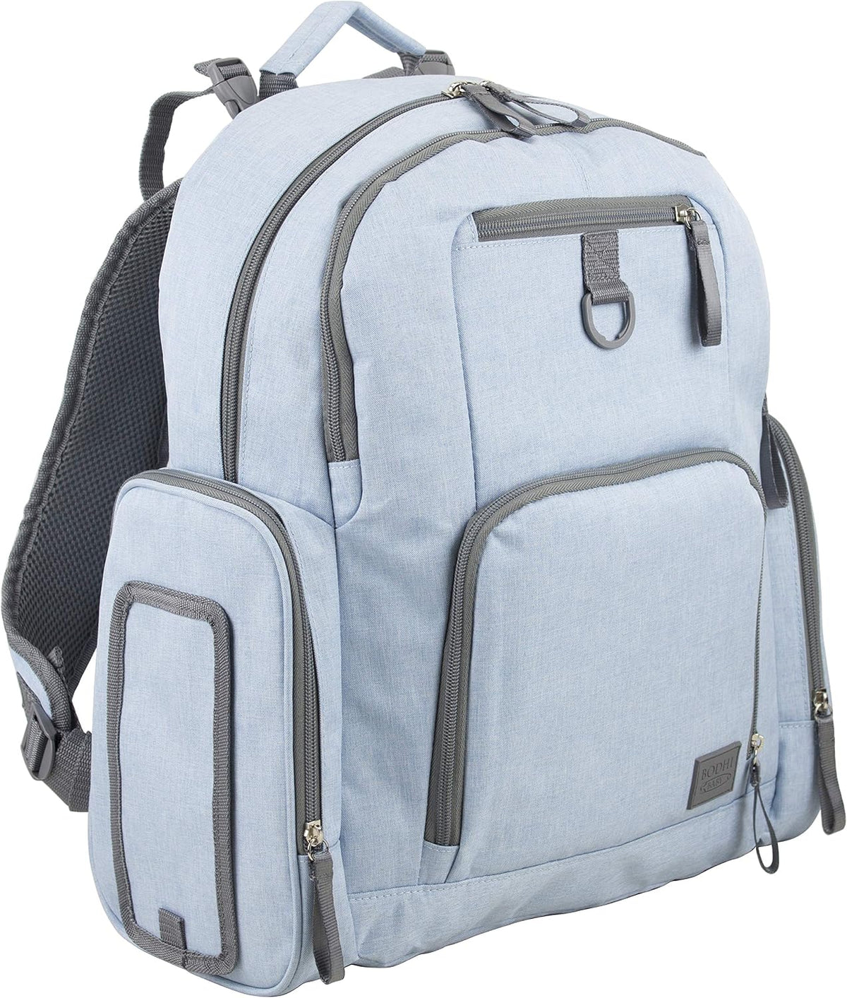 Baby Portable Diaper Changing Pad Diaper Changer Travel Bag, Changing Mat, Baby Changing Station, Infant Gift, Light Blue Chambray